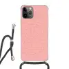 Hokjes patroon - Roze - Paars - Golvende lijnen Hoesje iPhone 12 Pro met koord klein -3d