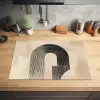 Boog -  Strepen - Minimalistisch - Zwart Inductie beschermer vinyl 3mm klein -sfeer5