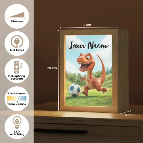 Voetbal - Dino - Sport Light Box met kabel (Kinderlampje) klein -USP_NL
