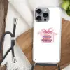Cadeau - Strik - Tekst - Roze Hoesje iPhone 16 Pro Max met koord klein -sfeer4