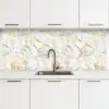 Marmer - Wit - Expressief - Goudaccenten keuken achterwand 2 middel 871 -3d