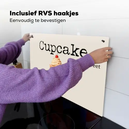 Cupcake - Zoet - Kers Inductie beschemer met haakjes klein -ky-ophangen-nl