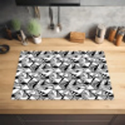 Geometrie - Driehoeken - Zwart - Wit Inductie beschermer vinyl 3mm klein 276 -sfeer5