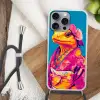 Bloemenkrans - Hagedis - Kimono - Paars Hoesje iPhone 16 Pro Max met koord klein -sfeer4