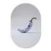 Chilipeper - Keramiek - Blauw Wandcirkel Ovaal Forex klein -3d