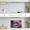 Lippen - Felroze - Graffiti - Verfstrepen keuken achterwand spatscherm klein -voor_na_FR