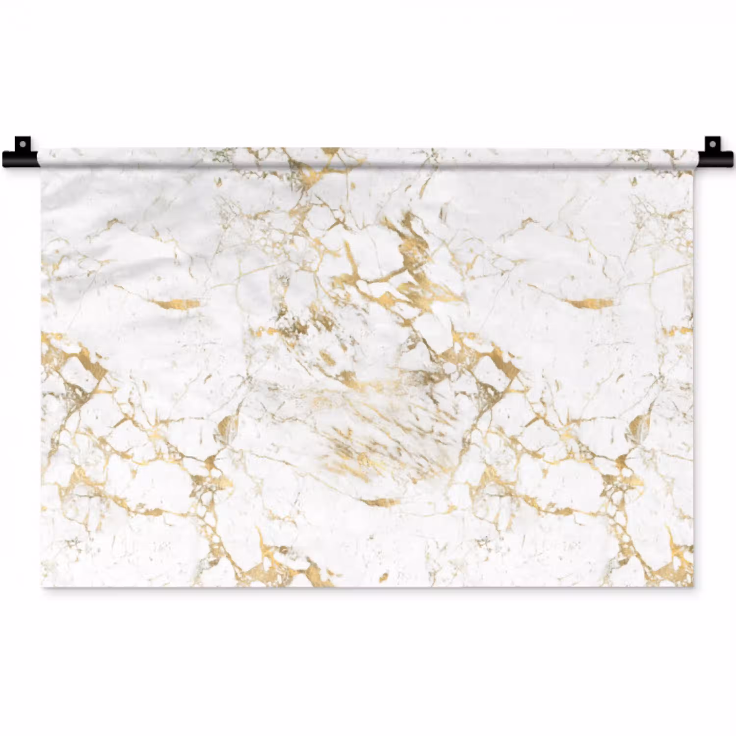 Wit - Marmer - Luxe - Goud Wandkleed katoen klein 269 -zz3d