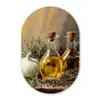 Stilleven - Olijfolie - Knoflook - Kruiden Wandcirkel Ovaal Forex klein -3d