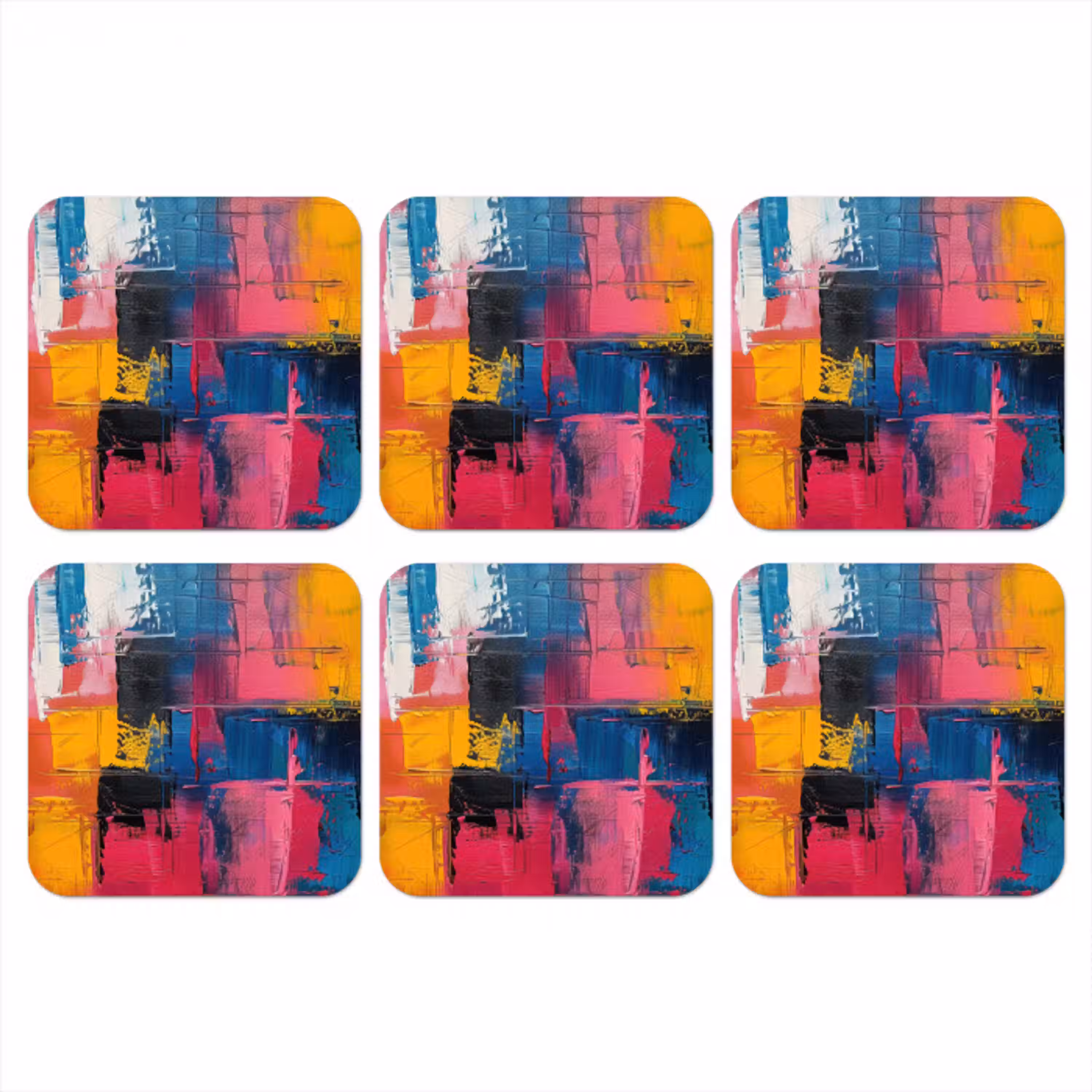Verflook - Kunst - Modern - Abstract onderzetter kurk middel -3d