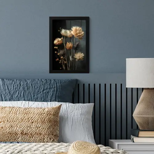 Boeket - Bloemen - Licht - Zwart fotolijst zwart zonder passe partout klein -sfeer3
