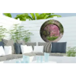 Doorkijk - Sakura - Bloesem - Japans Wandcirkel tuinposter met ringen klein -buiten2