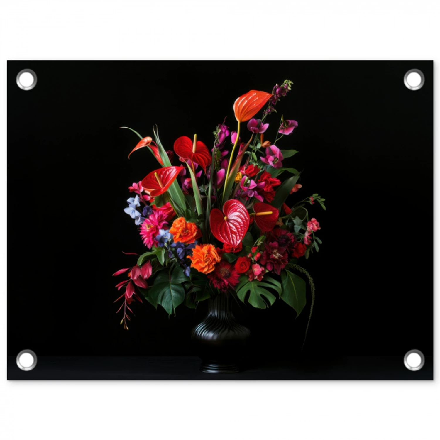 Bloemen - Boeket - Sierlijk tuinposter los doek klein -3d