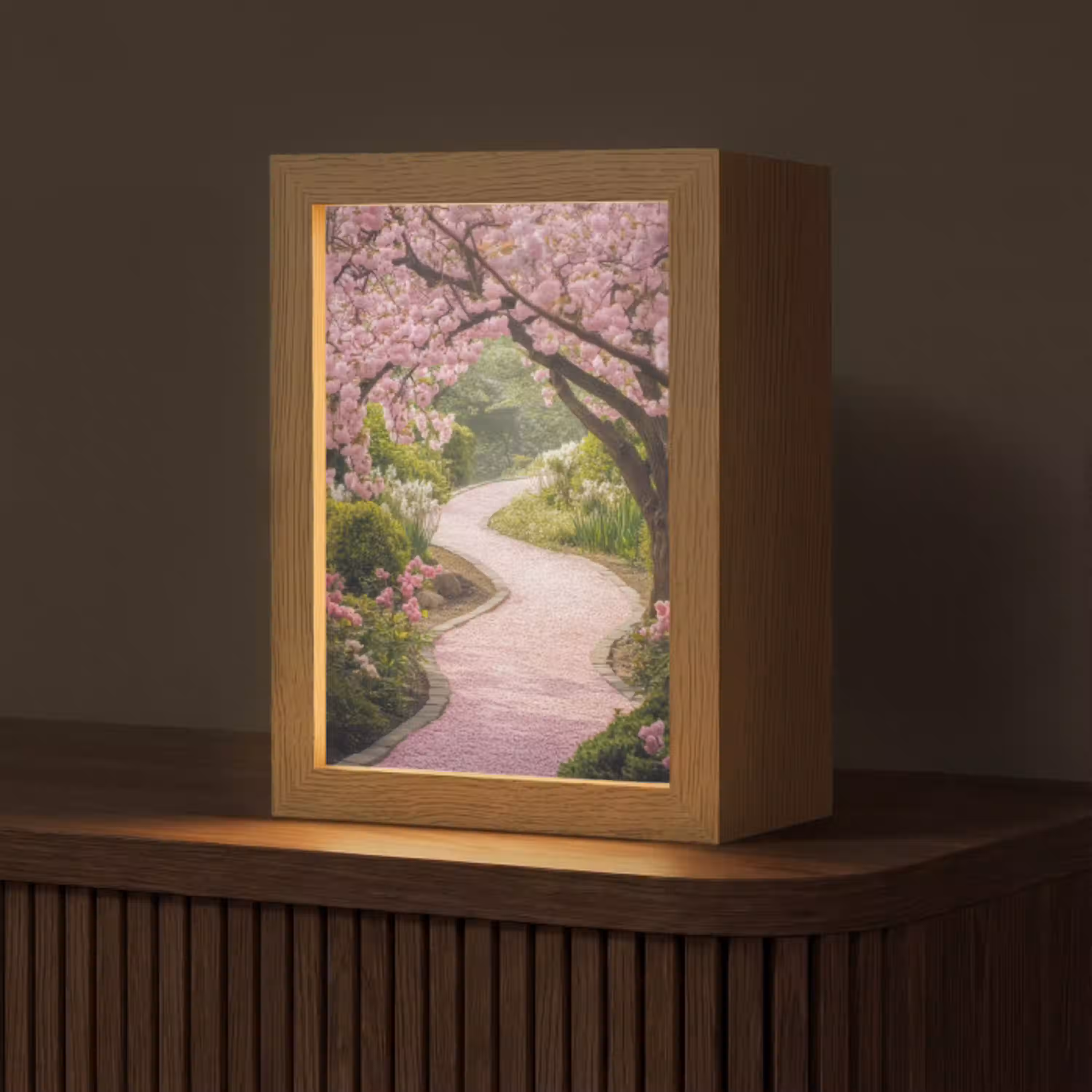 Kersenbloesem - Natuur - Sakura - Pad - Japanse tuin Light Box met kabel (Tafellamp) klein -z3d_website