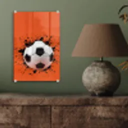 Voetbal - Verf - Sport - Oranje plexiglas 5mm klein -sfeer3