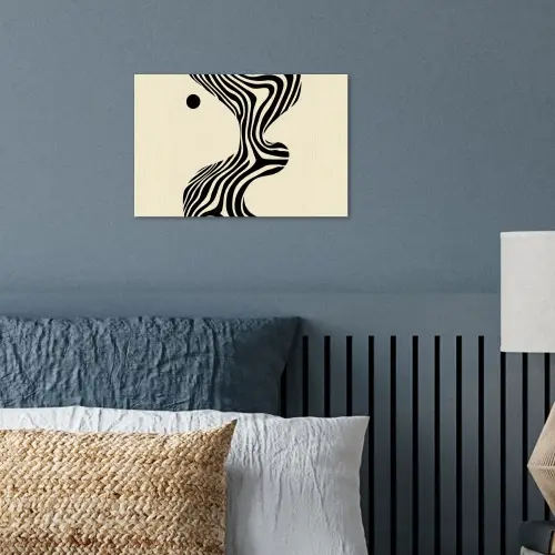 Beige - Lijnen - Golvend -  Abstract poster papier klein -sfeer2