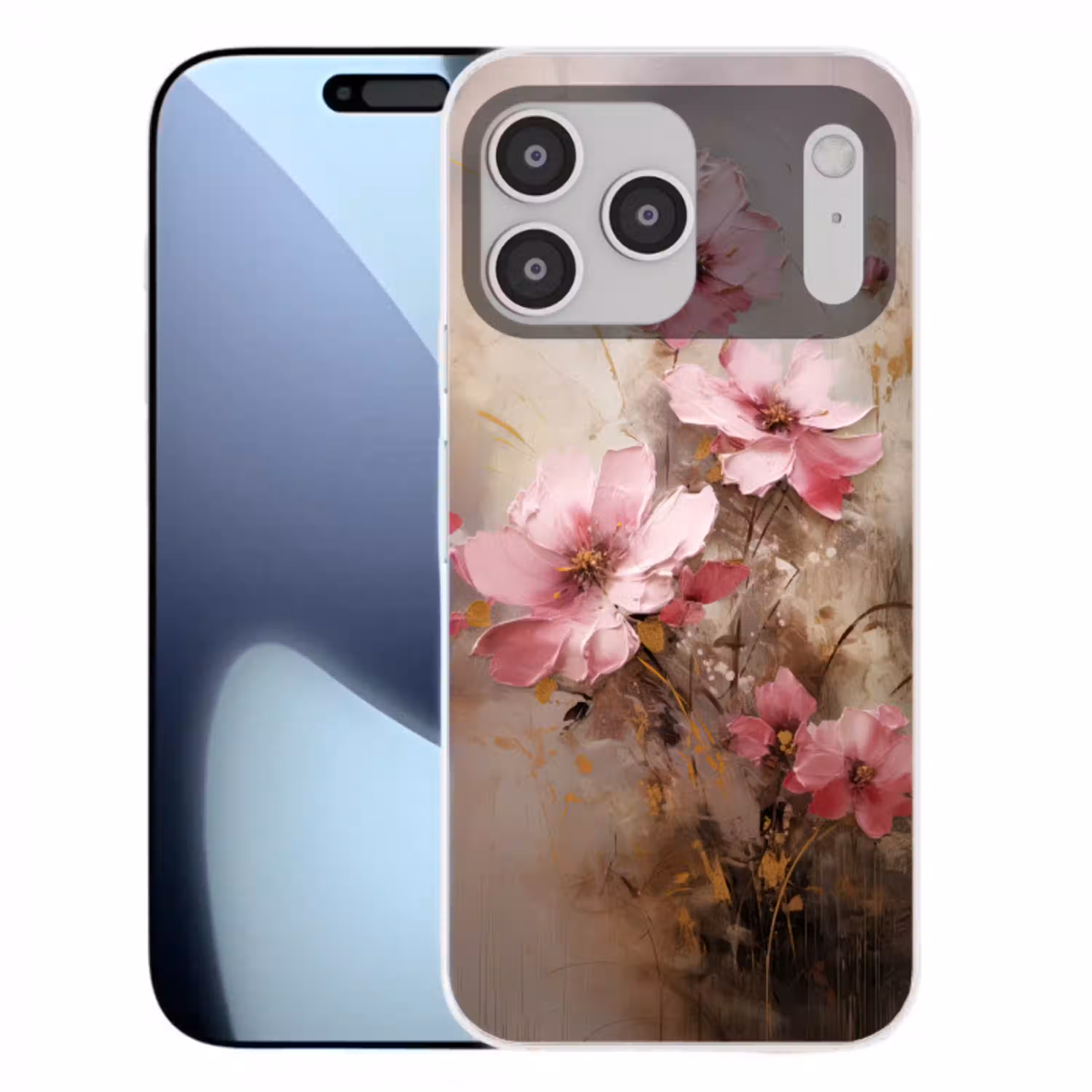 Bloemen - Roze - Kunst - Watercolor Telefoonhoesje iPhone 17 Pro Max klein -3d