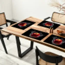 Appel - Rood - Water - Zwart - Fruit Placemat vinyl groot -zzsfeer4_Kitchenyeah-website