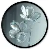 Kristal - Bloemen - Grijs Fotolijst rond zonder passe partout klein -3d