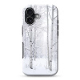 Berkenbomen - Sneeuw - Winter - Bos - Wit Toughcase MagSafe Apple iPhone 17 klein -3d