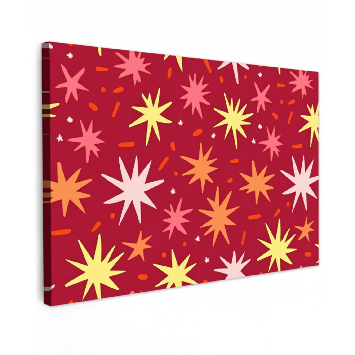 Sterren - Speels - Rood Tuinposter op houten frame 2 cm dik klein 845 -3d