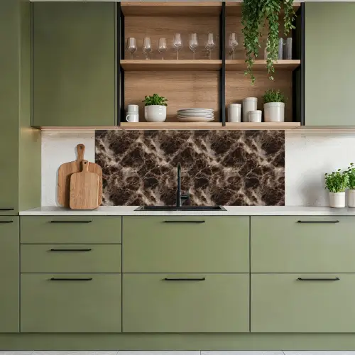 Bruin - Goud - Marmer keuken achterwand 2 middel 871 -sfeer3