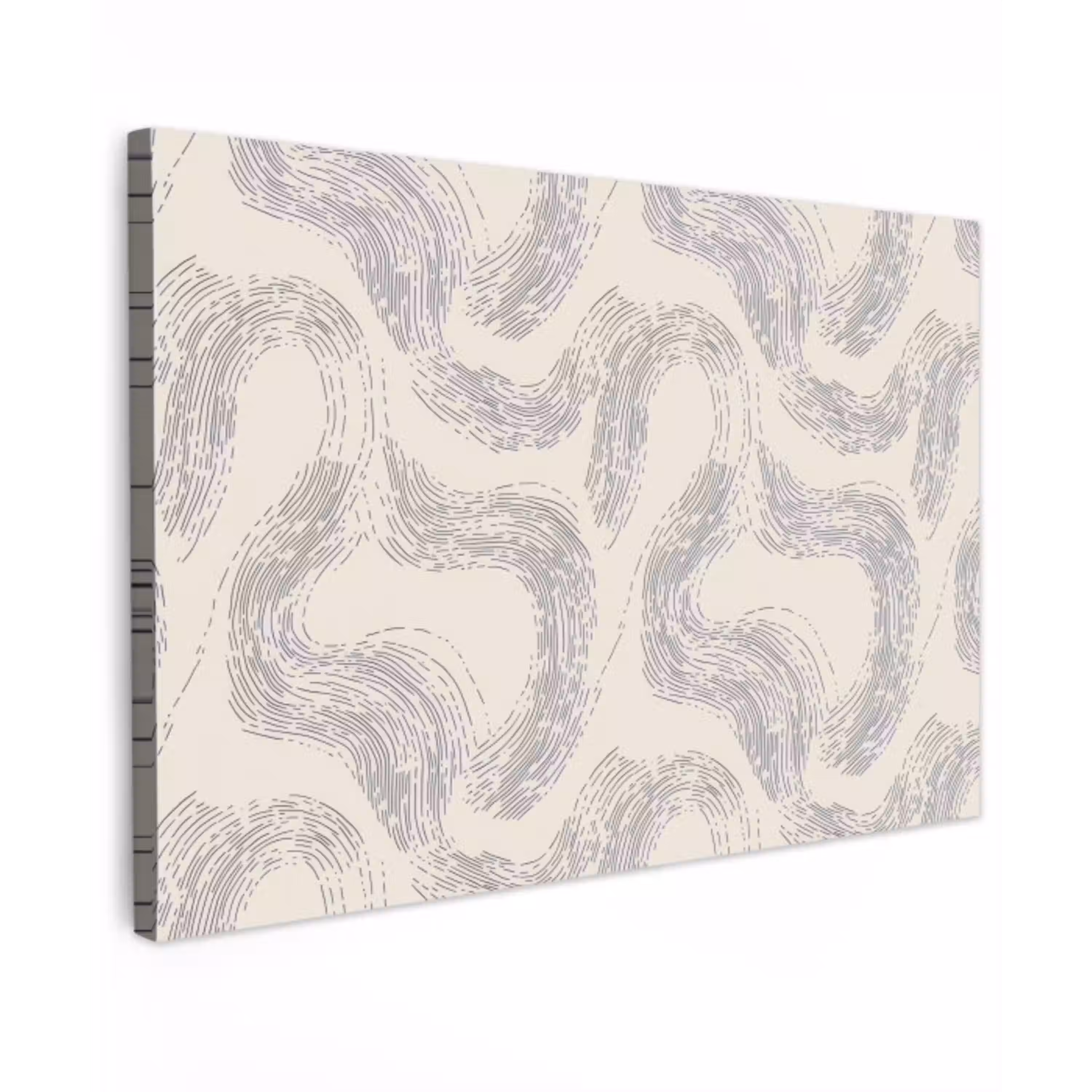 Lijnen - Patroon - Beige - Minimalistisch Tuinposter op houten frame 2 cm dik klein 845 -3d