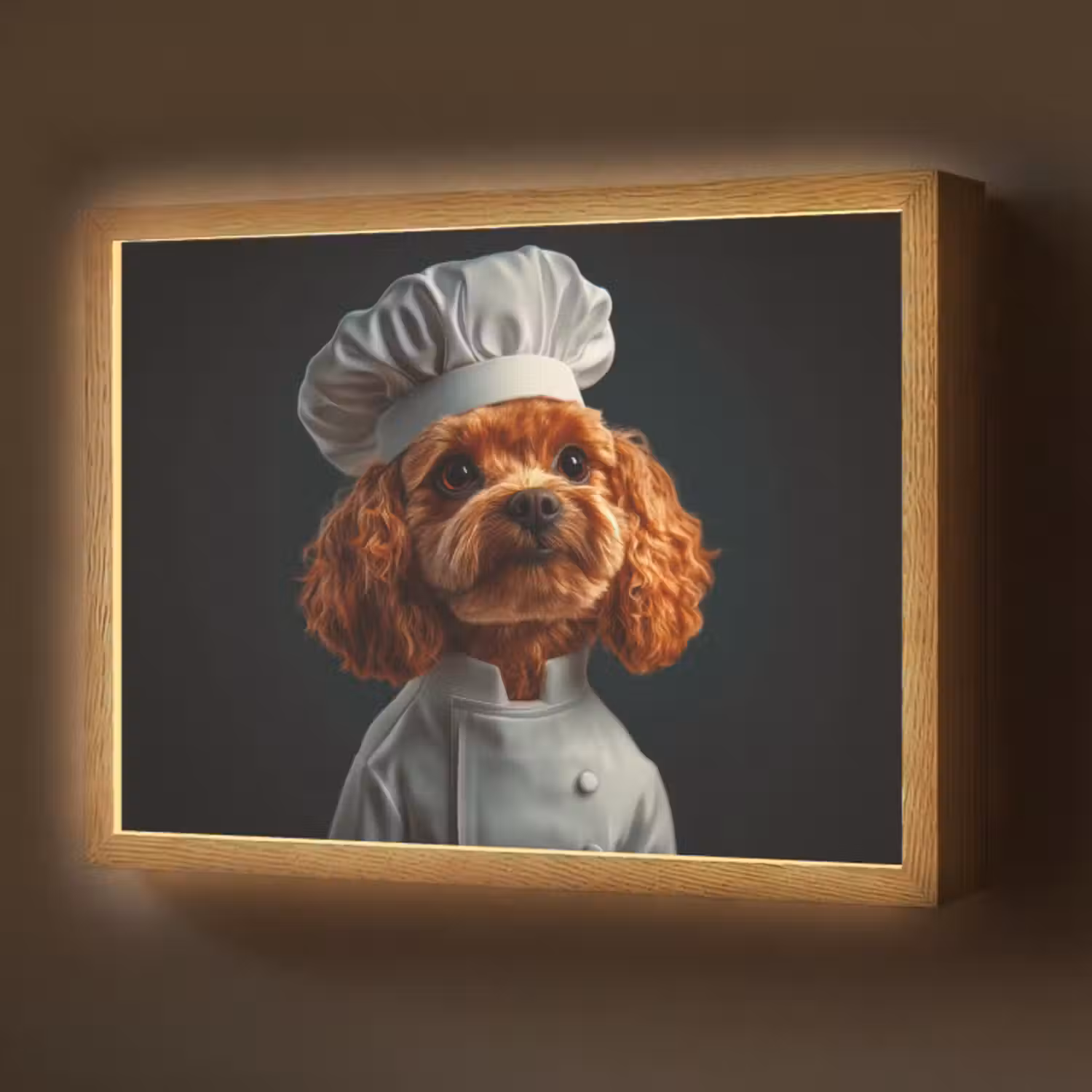 Lightbox - Wandlamp - Bruin - Kok - Hondje