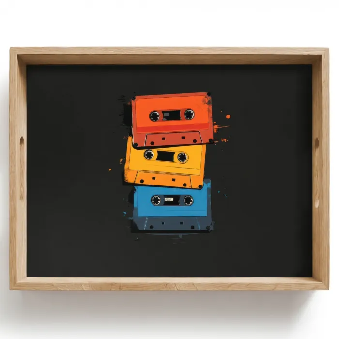 Cassettes - Kleurrijk - Verfspatten Dienblad Rechthoek middel -z3d_shopping