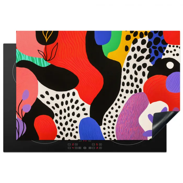 Abstract - Vormen - Kleuren - Stippen Inductie beschermer vinyl 3mm klein -3d