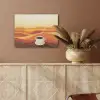 Koffie - Landschap - Oranje - Koffiebonen PET vilt klein -sfeer4