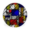 Mondriaan - Glas in lood - Oude Meesters - Kunstwerk - Abstract - Schilderij Wandcirkel aluminium klein -3d
