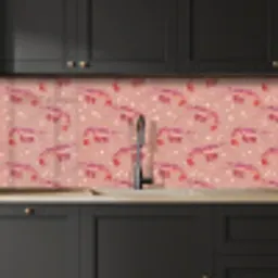 Garnalen - Stippen - Roze keuken achterwand 2 middel 871 -sfeer1
