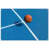 Basket - Bal - Blauw - Zwevend tuinposter los doek groot -3d