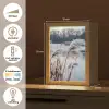 Riet - Gras - Natuur - Winter - Meer Light Box met kabel (Tafellamp) klein -USP_NL