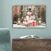 Sneeuwpop - Familie - Kleurrijk canvas 2cm klein -sfeer4