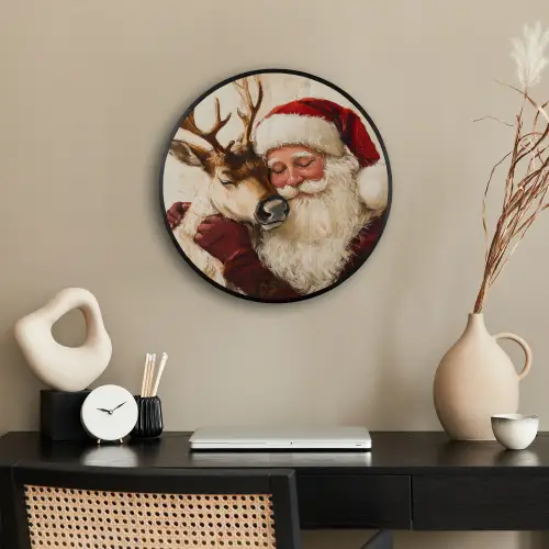 Kerstman - Rendier - Kerst - Christmas Fotolijst rond zonder passe partout klein -sfeer1