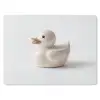 Badeend - Minimalistisch - Wit muismat rubber klein -3d