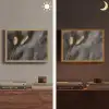 Pampasgras - Pluim - Zwart - Beige Light Box met batterij (Wandlamp) middel -sfeer3