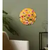 Bloemen - Veld - Geel Wandcirkel kunststof plaat 5mm dik klein -sfeer3