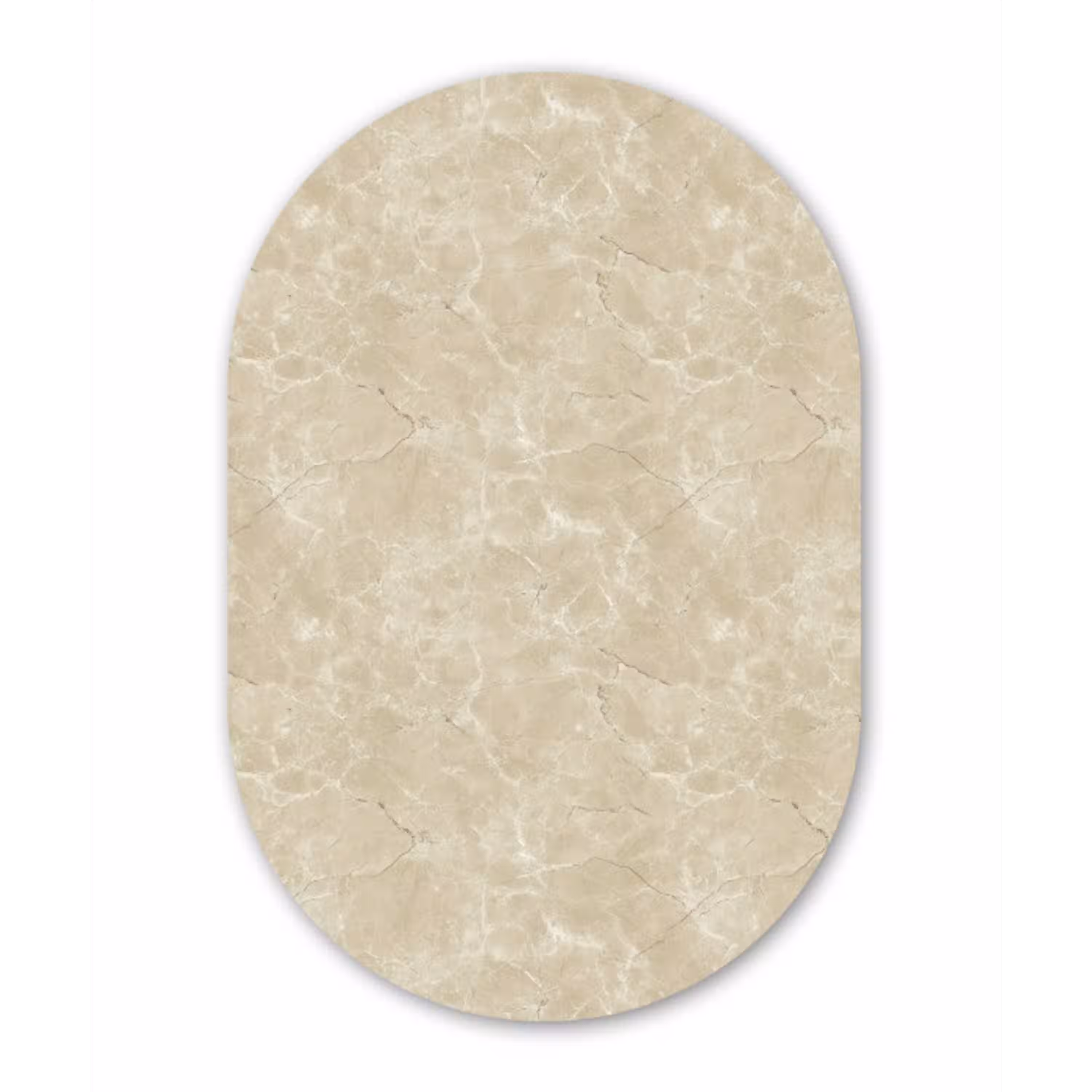 Lichtbeige - Marmer - Diffusie adering Wandcirkel Ovaal Aluminium middel 839 -3d