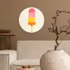 Waterijsje - Retro - Stokje - Roze Wandcirkel kunststof plaat 5mm dik klein -sfeer1