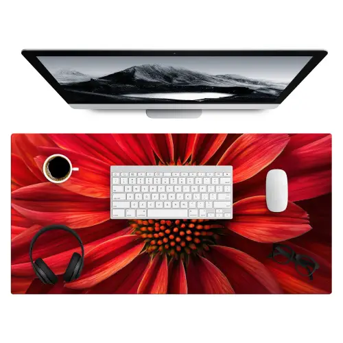 Close up - Bloem- Rood Muismat XXL klein -3d