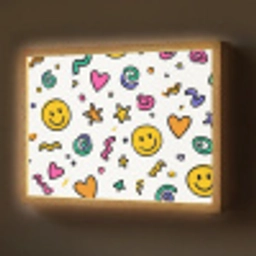Smileys - Pictogrammen - Kleurrijk Light Box met batterij (Wandlamp) middel -z3d_website