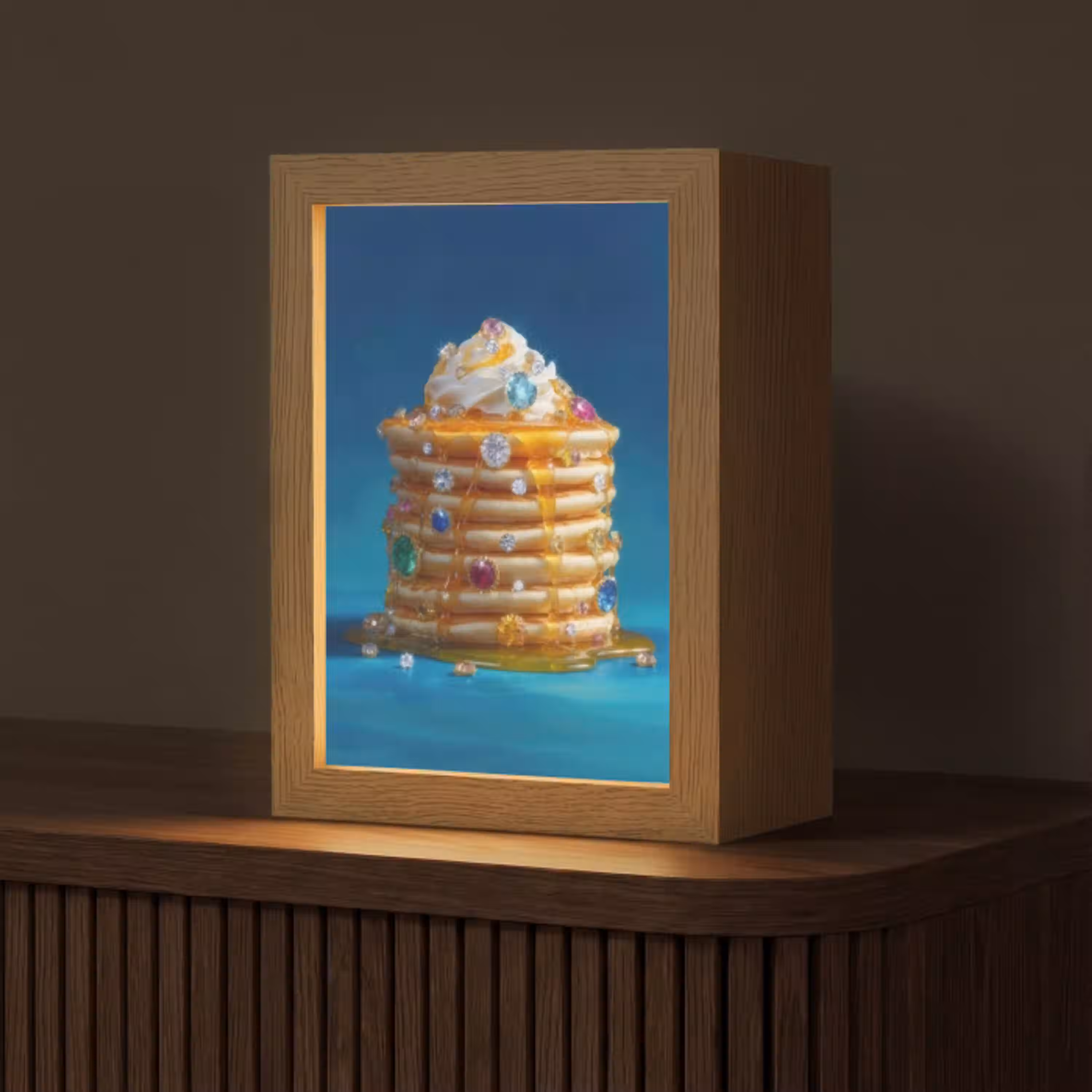Pannenkoeken - Steentjes - Glitter - Slagroom Light Box met kabel (Tafellamp) klein -z3d_website