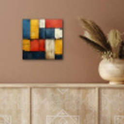 Mondriaan stijl - Kunst - Kleurrijk - Modern aluminium wit klein -sfeer4