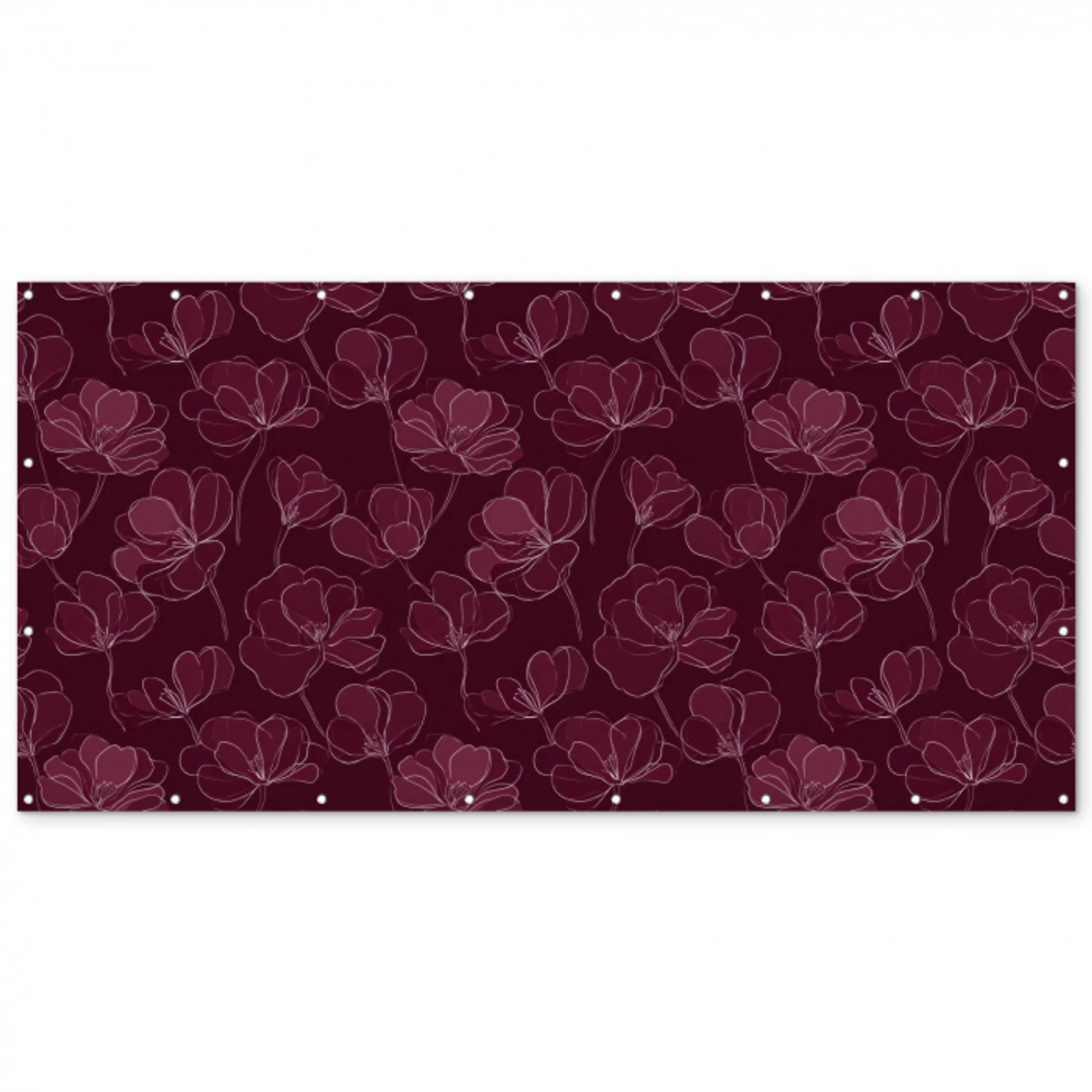 Bloemen - Patroon - Bordeauxrood Balkonbeschermer Duitsland klein 596 -zz_3d