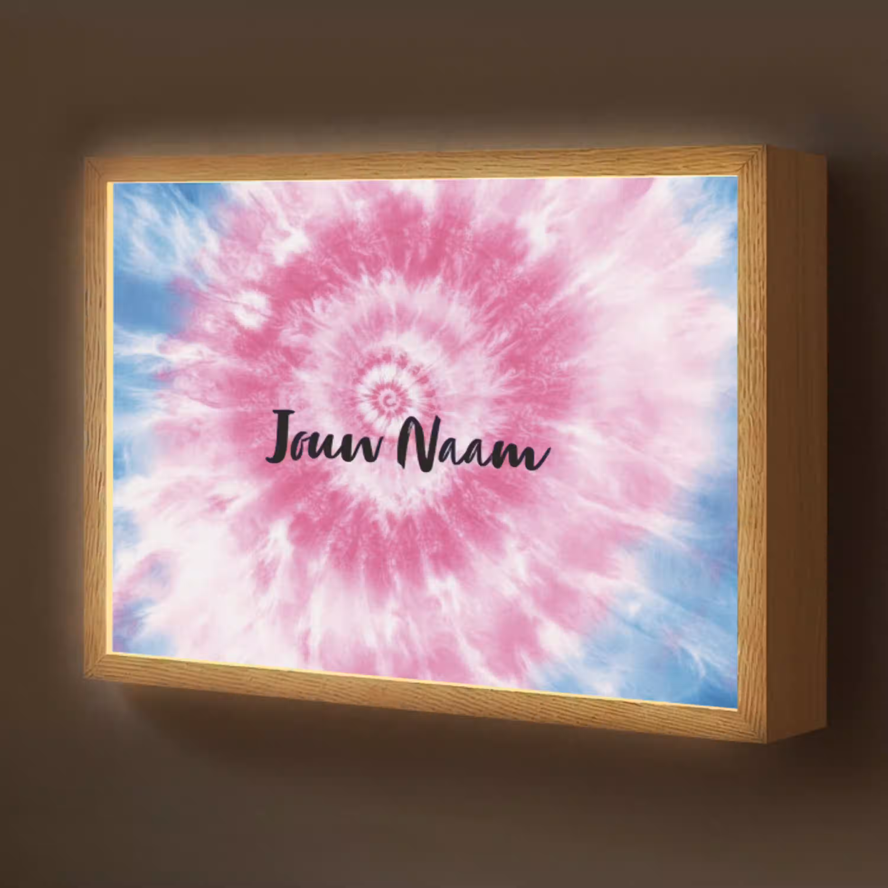 Tie dye - Abstract - Blauw - Roze Light Box met batterij (Wandlamp kind) middel -z3d_website
