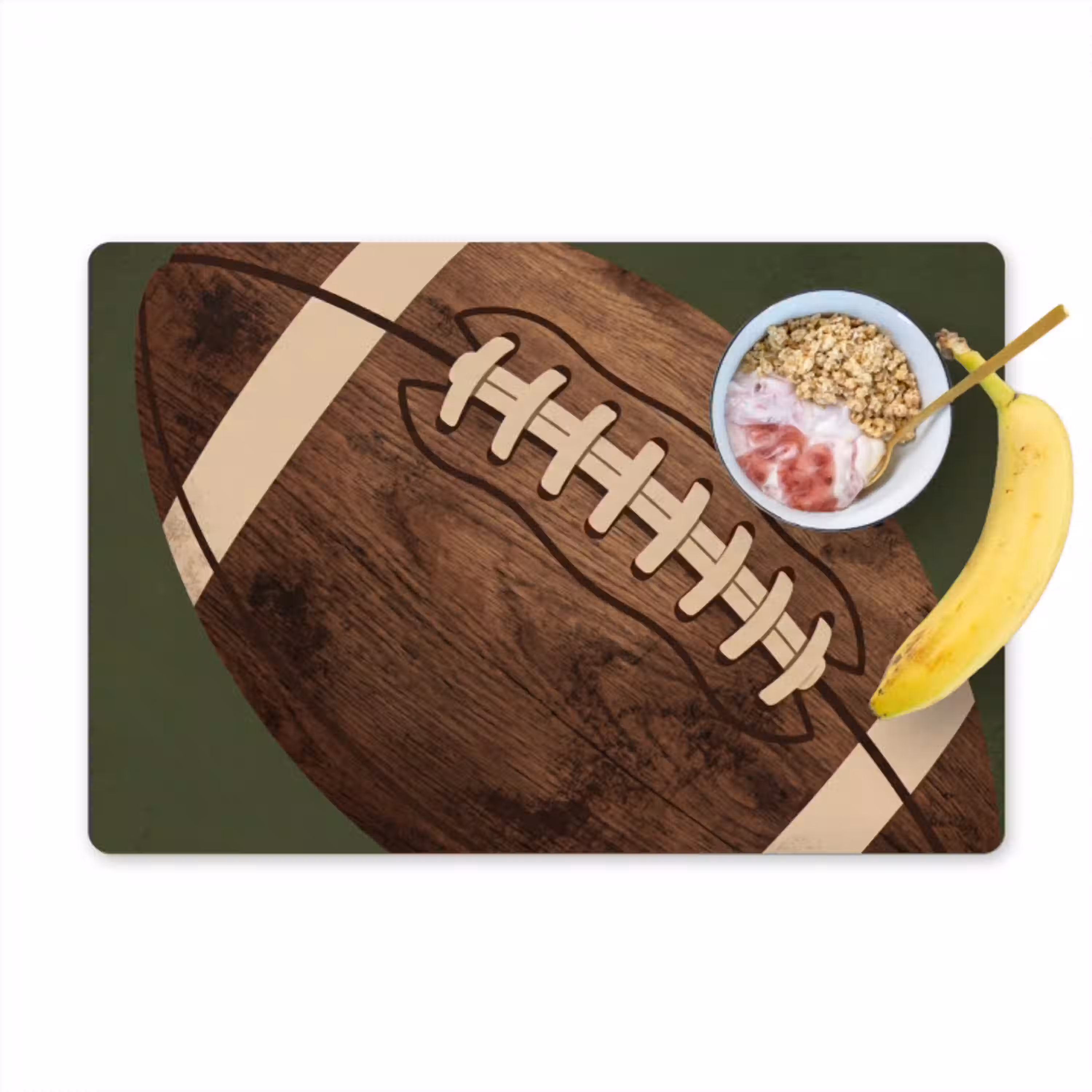 Football - Hout - Sport - Groen Placemat vinyl groot -zzzproduct_Kitchenyeah-website