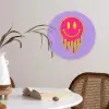 Smiley - Drip - Neon Wandcirkel kunststof plaat 5mm dik klein -sfeer4