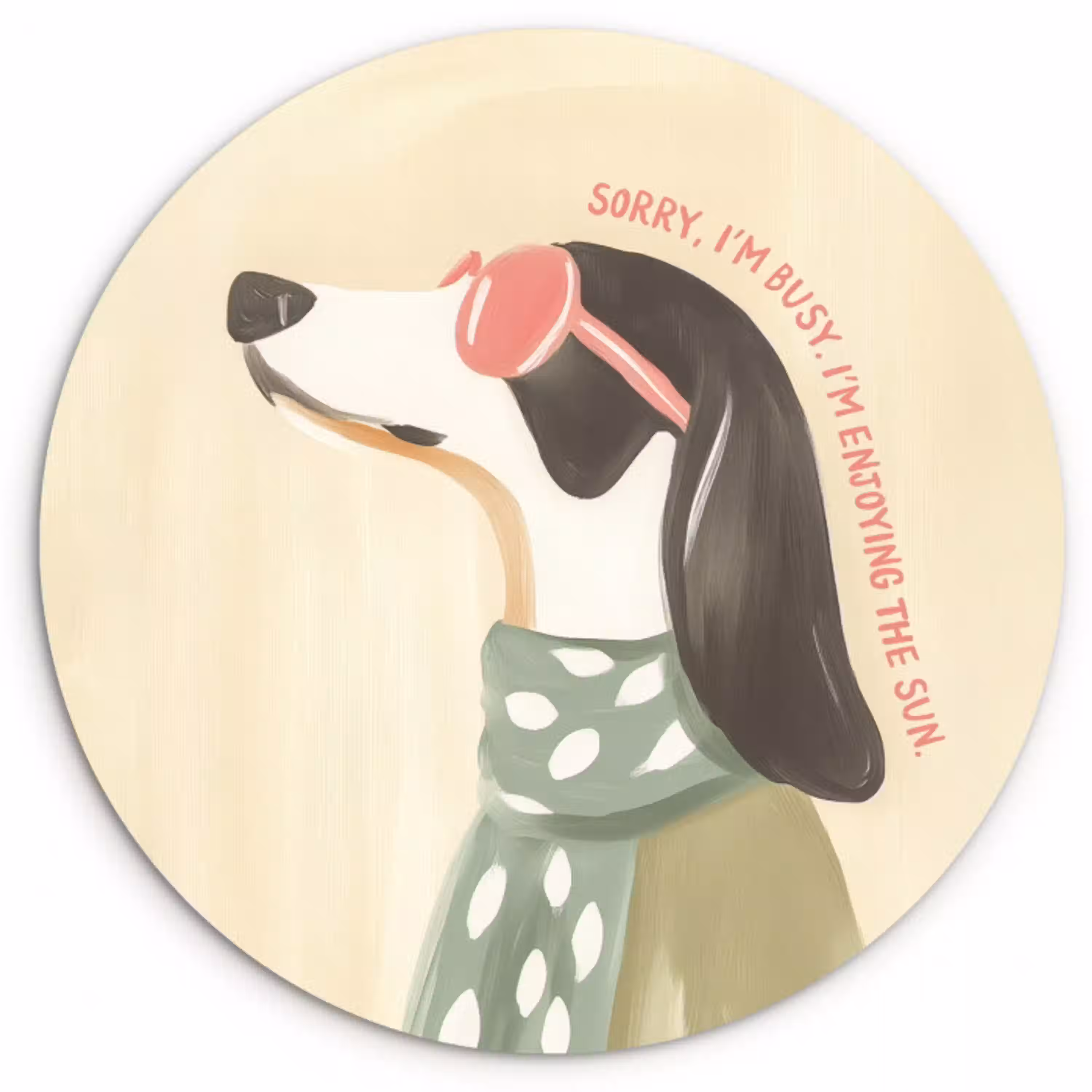 Quote - Hond - Zonnebril Wandcirkel plexiglas klein -3d